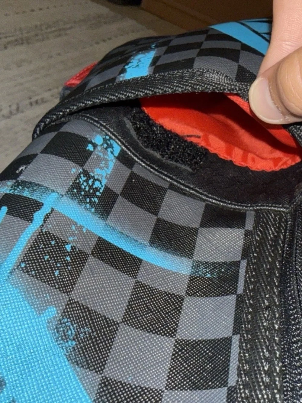 Gamma teal check spray ground backpack. 🦈